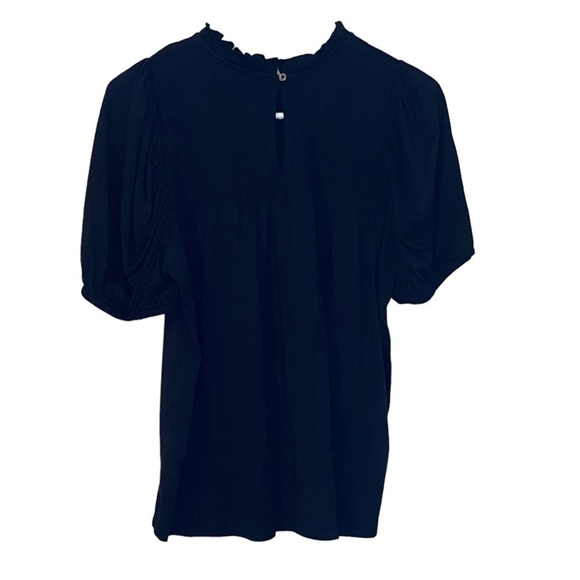 NWT Loft Navy short sleeve blouse modal cotton blend womens small - Picture 2 of 7